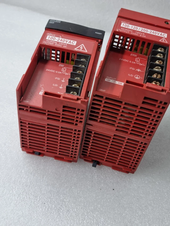 LOT OF 2 MITSUBISHI POWER SUPPLY UNIT Q64P & Q61P 100-240VAC/200-240VAC